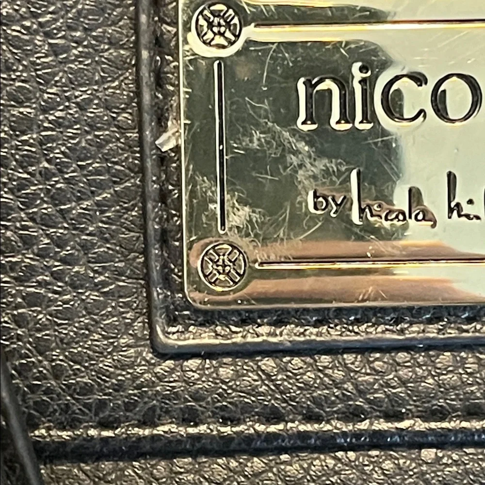 Nicole by Nicole Miller Black Leather Crossbody Bag with Strap